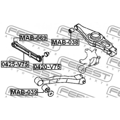 MR508134 Mitsubishi носач заден напречен с шарнир