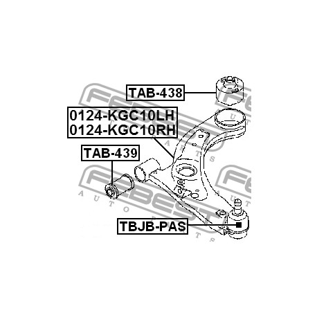 48654-B2010 Daihatsu Toyota тампон задна напречна щанга