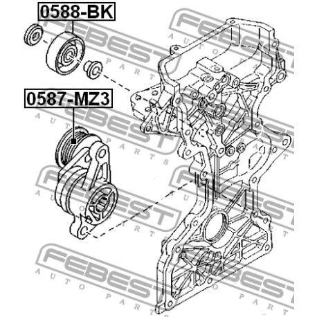 ZJ01-15-980D Mazda ролка обтяжна