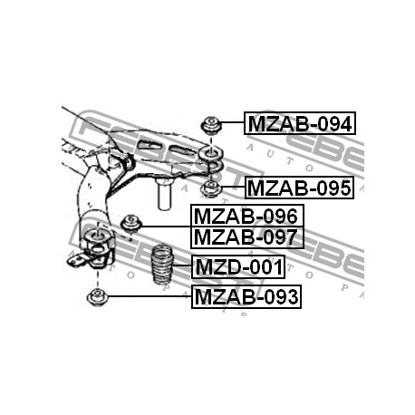 GJ6A-28-86XA Mazda тампон заден носач