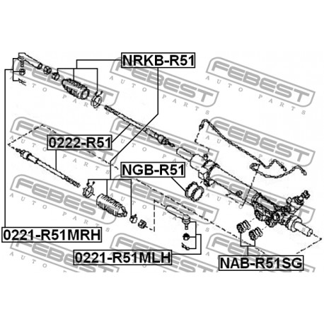 49001-3X13A Nissan ремонтен комплект рейка