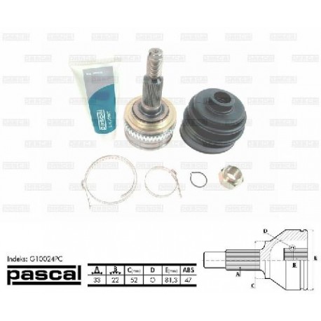 G10024PC Chevrolet Daewoo каре комплект полуоска