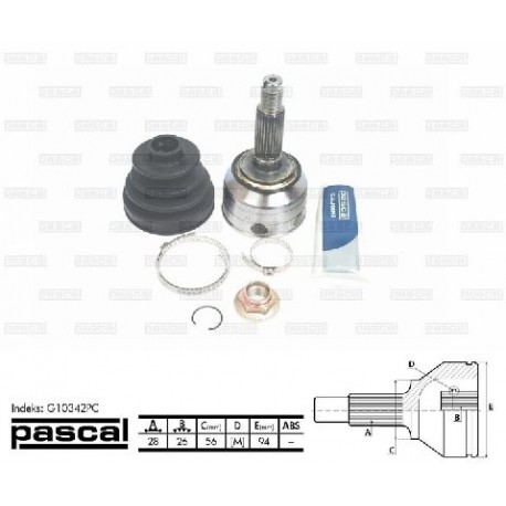 G10342PC Kia каре комплект полуоска