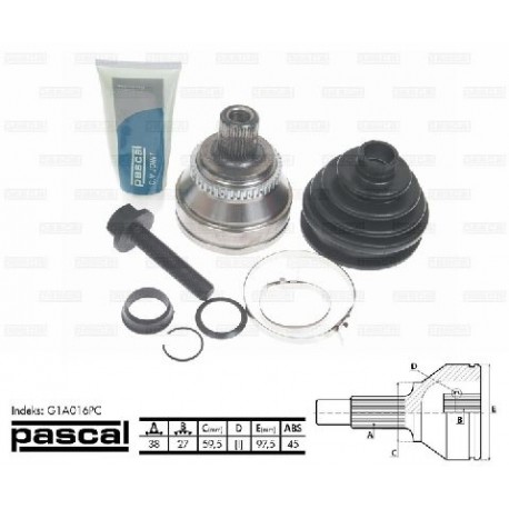 G1A016PC Audi каре комплект полуоска