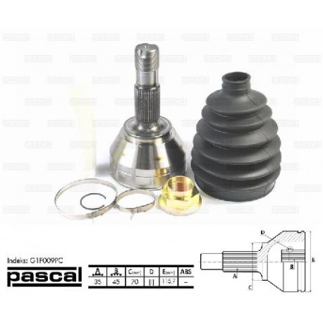 G1F009PC Citroen Fiat Peugeot каре комплект полуоска