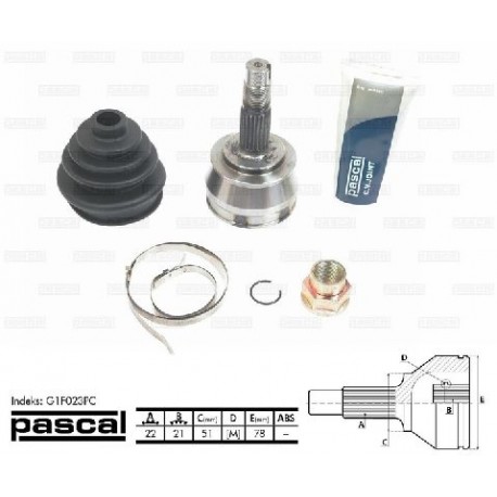 G1F023PC Fiat Lancia Opel каре комплект полуоска