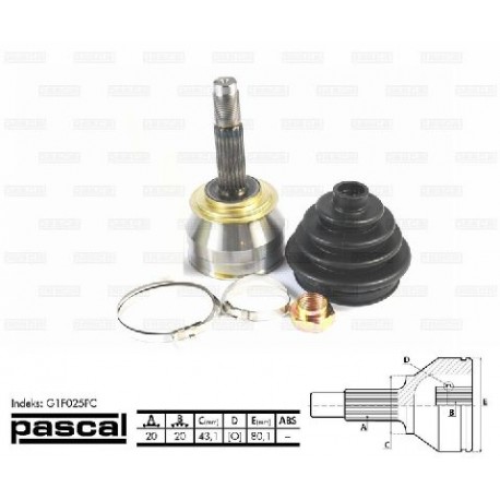 G1F025PC Fiat Lancia Seat каре комплект полуоска