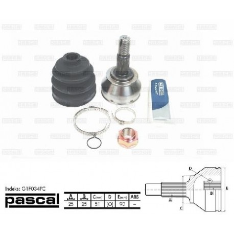 G1F034PC Alfa Romeo Fiat Lancia каре комплект полуоска