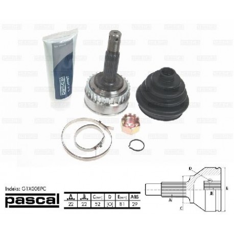 G1X008PC Opel каре комплект полуоска