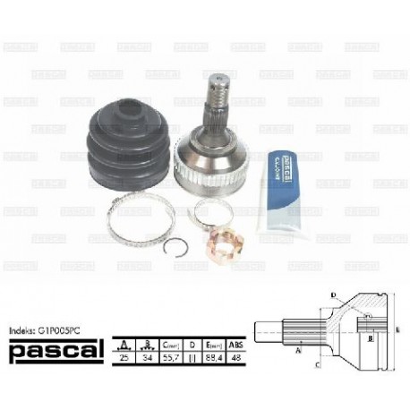 G1P005PC Citroen Peugeot каре комплект полуоска