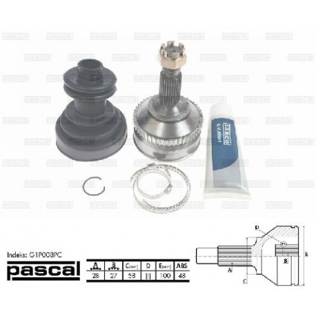 G1P008PC Citroen Peugeot каре комплект полуоска
