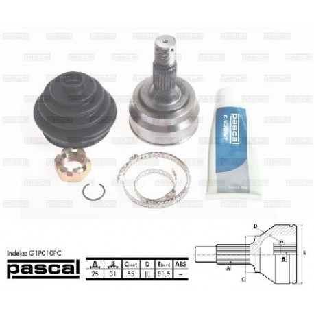 G1P010PC Peugeot каре комплект полуоска