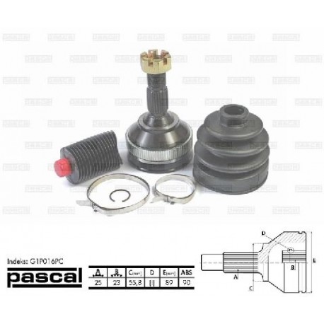 G1P016PC Citroen Peugeot Toyota каре комплект полуоска
