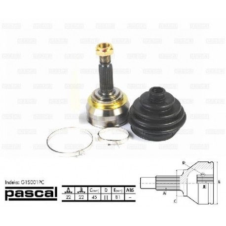 G1S001PC Skoda Volkswagen каре комплект полуоска