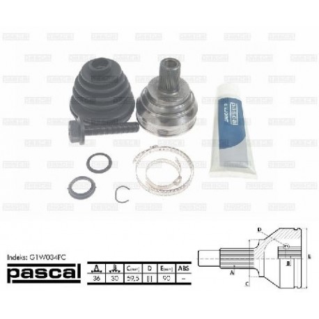 1K0.498.099D Volkswagen каре комплект полуоска