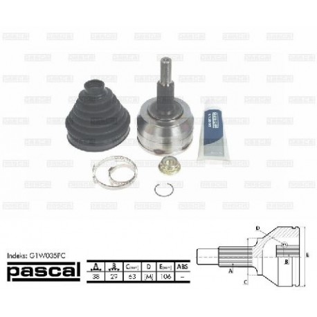 7H0407321 Volkswagen каре комплект полуоска