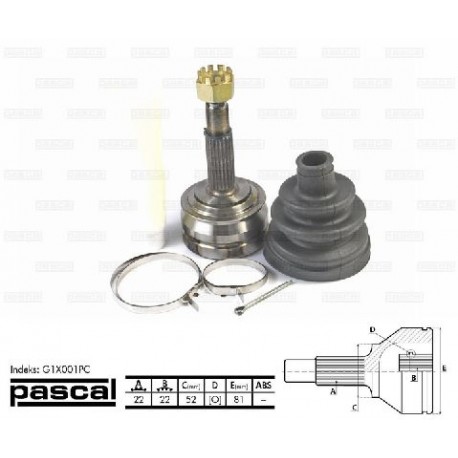 G1X001PC Opel каре комплект полуоска