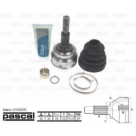 G1X003PC Opel каре комплект полуоска