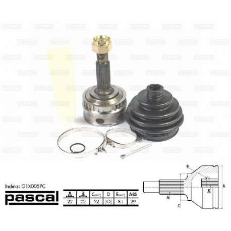 G1X005PC Opel каре комплект полуоска