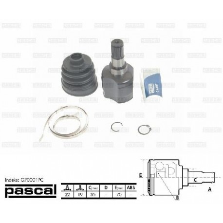 G70001PC Daewoo каре комплект полуоска 