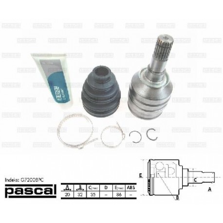 G72008PC Toyota каре комплект полуоска 