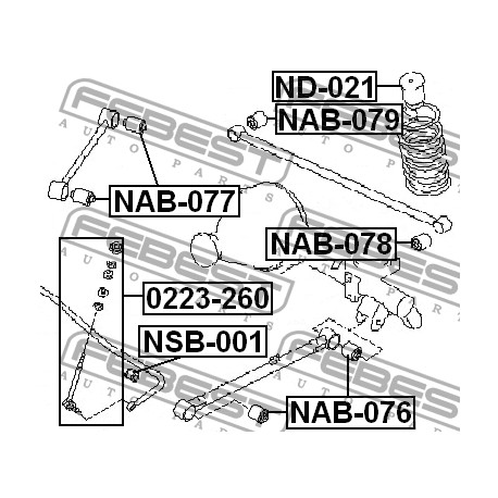 55046-0W001 NAB-077 Nissan втулка задна щанга