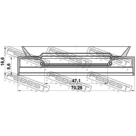09289-48004 95TBS49700917X Suzuki семеринг предна главина 49X70X8.6X16.6