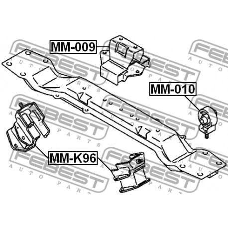 MR133079 MM009 Mitsubishi заден тампон двигател