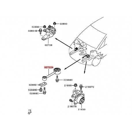 Тампон двигател MR961601 Mitsubishi заден