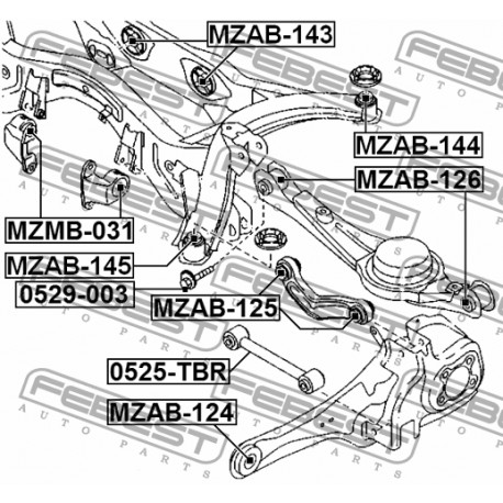 Болт L206-28-66Z 0529003 Mazda регулиращ задна ос
