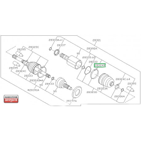Втулка 28324FE000 Subaru