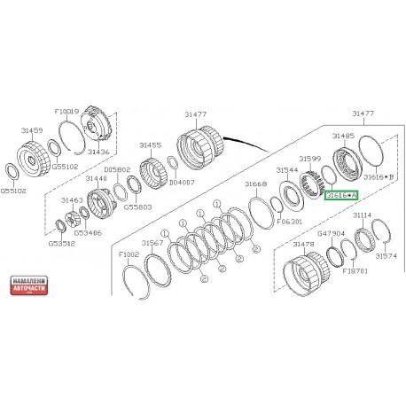 Гарнитура 31616AA270 Subaru