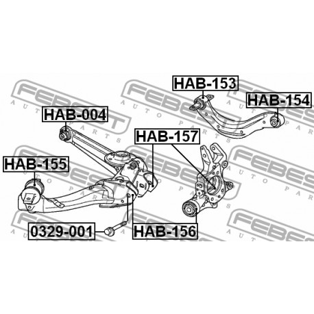 Тампон 52364-S5A-004 HAB004 Honda Acura заден долен носач