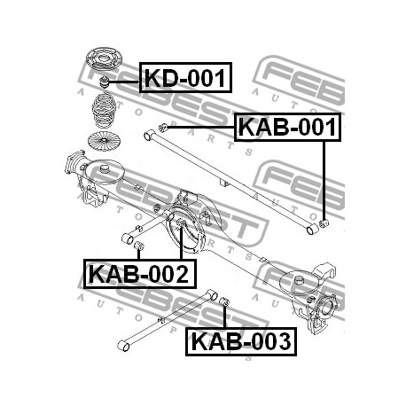 Тампон 0K72A-28830B KAB002 Kia задна надлъжна щанга