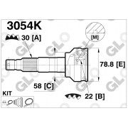 3054K Subaru каре полуоска външно