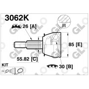 3062K Ford каре полуоска външно