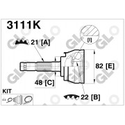 3111K Nissan каре полуоска външно