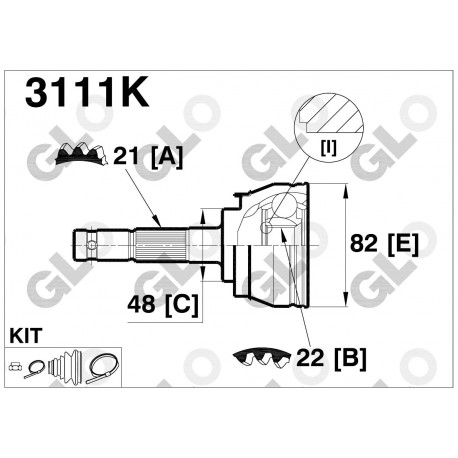 3111K Nissan каре полуоска външно