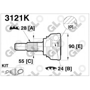 Външно каре 547680 3121K Alfa Romeo полуоска