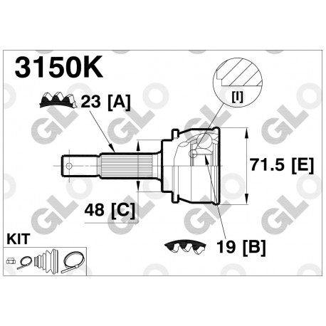 3150K Nissan каре полуоска външно