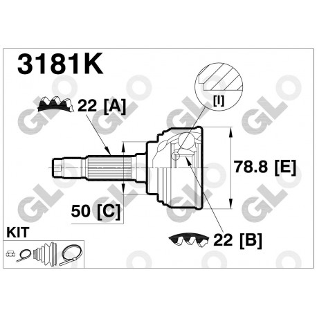 3181K Isuzu каре полуоска външно