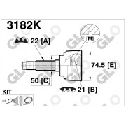 3182K Isuzu каре полуоска външно