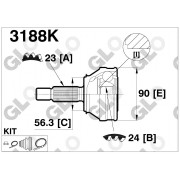 Външно каре 3188K Renault 21 Nevada полуоска