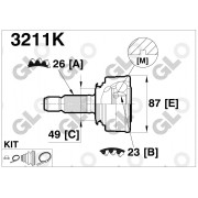 3211K Honda каре полуоска външно