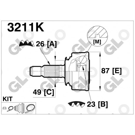 3211K Honda каре полуоска външно
