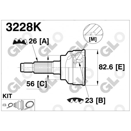 3228K Mazda каре полуоска външно