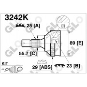 3242K Citroen каре полуоска външно