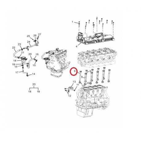 Болт глава 278901153201 Tata 2.2 Dicor