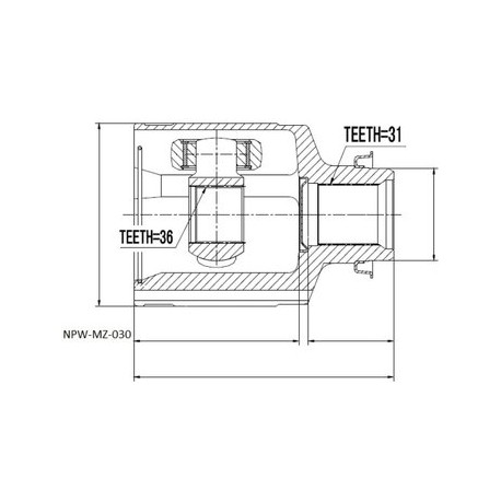 Каре GD75-25-50XC MZ030 Mazda 6 предно дясно вътрешно