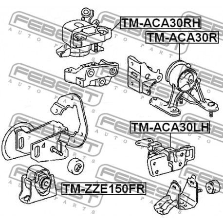 Тампон двигател 1230528240 TMACA30RH Toyota Rav4 десен